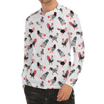 Exotic Chicken Pattern Print Men's Long Sleeve Rash Guard