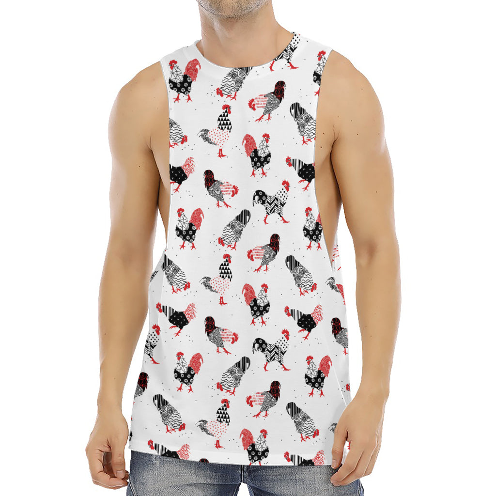 Exotic Chicken Pattern Print Men's Muscle Tank Top