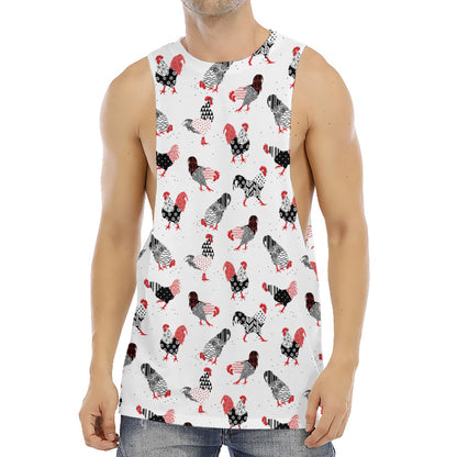 Exotic Chicken Pattern Print Men's Muscle Tank Top