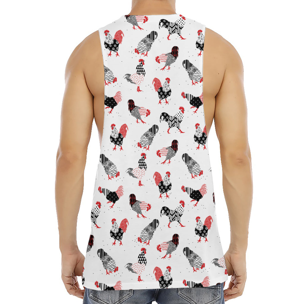 Exotic Chicken Pattern Print Men's Muscle Tank Top