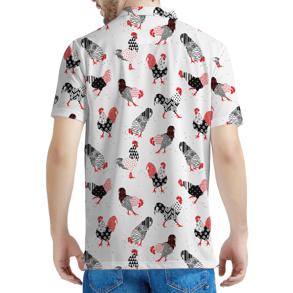 Exotic Chicken Pattern Print Men's Polo Shirt