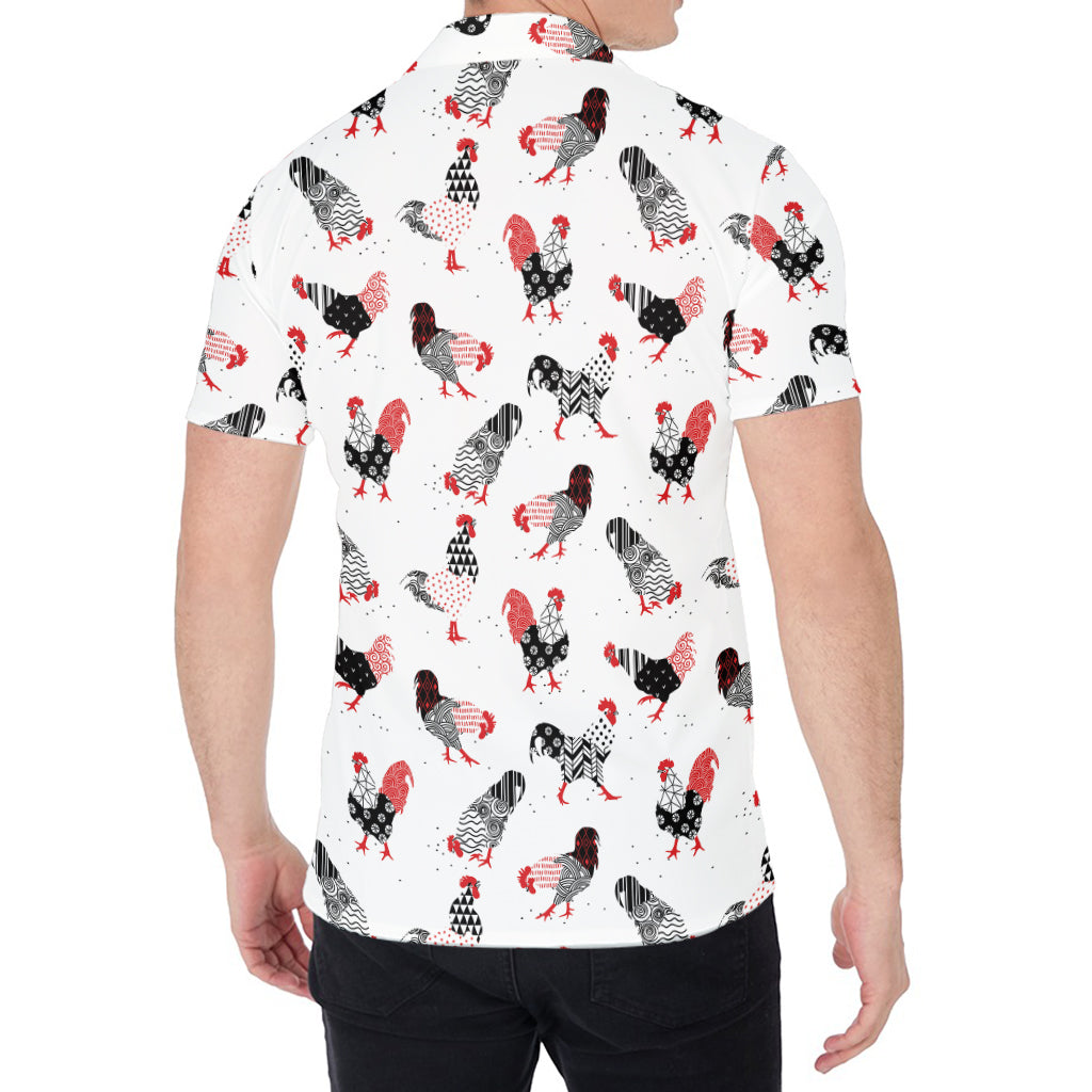 Exotic Chicken Pattern Print Men's Shirt