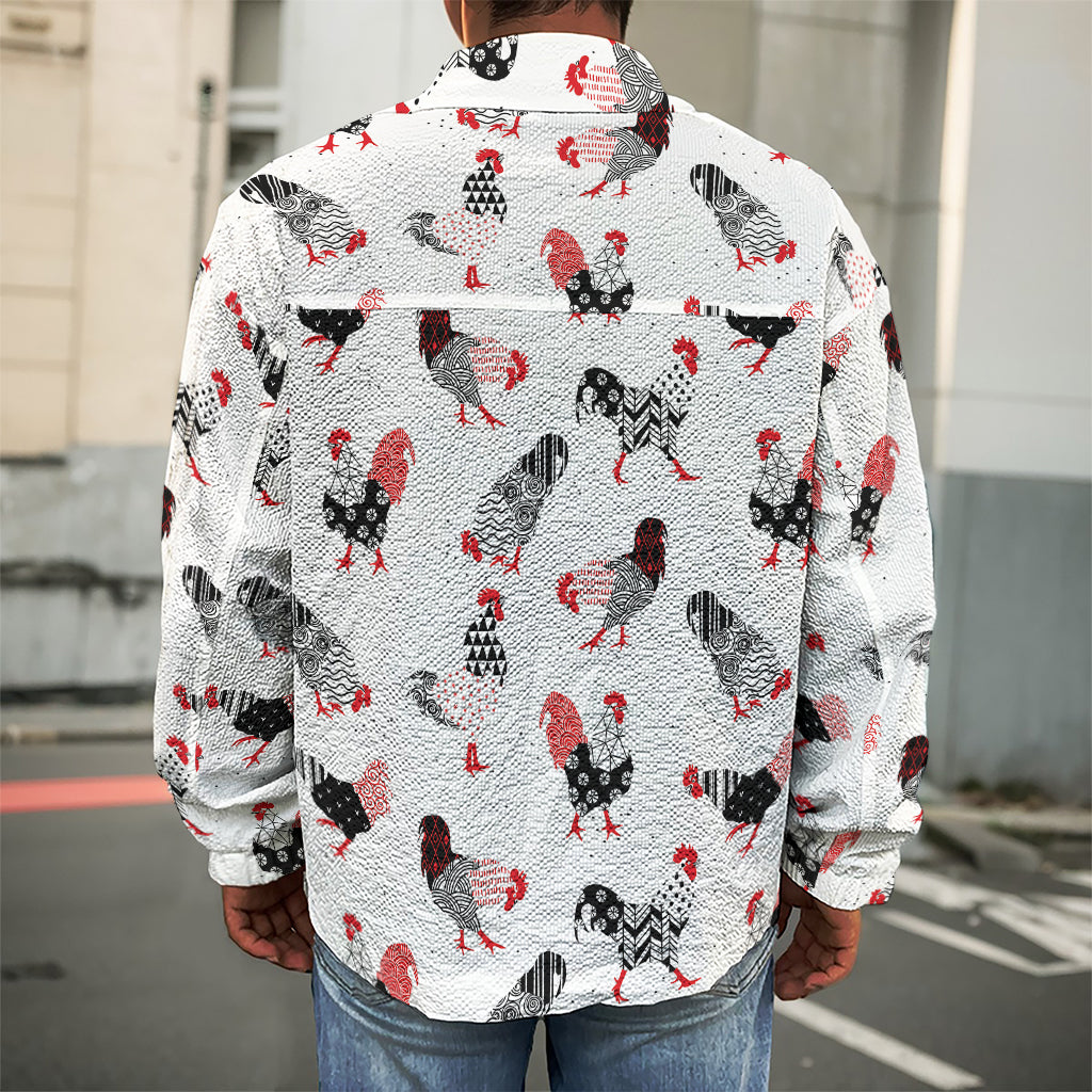 Exotic Chicken Pattern Print Men's Shirt Jacket
