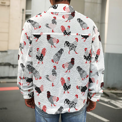 Exotic Chicken Pattern Print Men's Shirt Jacket