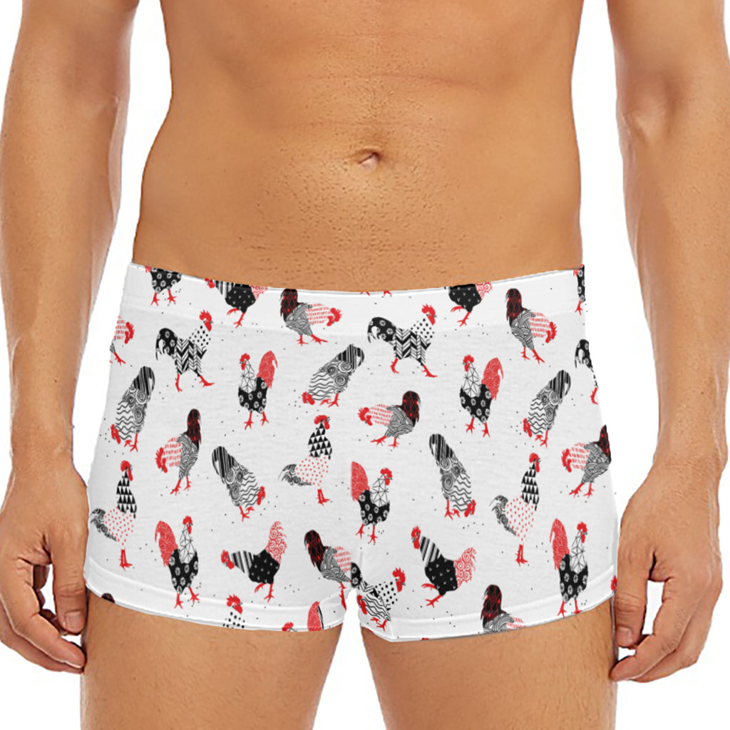 Exotic Chicken Pattern Print Men's Short Boxer Briefs