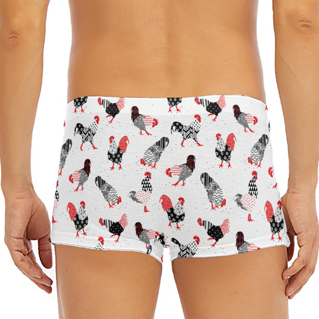 Exotic Chicken Pattern Print Men's Short Boxer Briefs