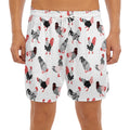 Exotic Chicken Pattern Print Men's Split Running Shorts