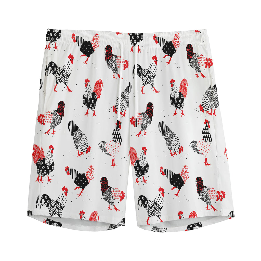Exotic Chicken Pattern Print Men's Sports Shorts