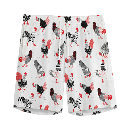 Exotic Chicken Pattern Print Men's Sports Shorts