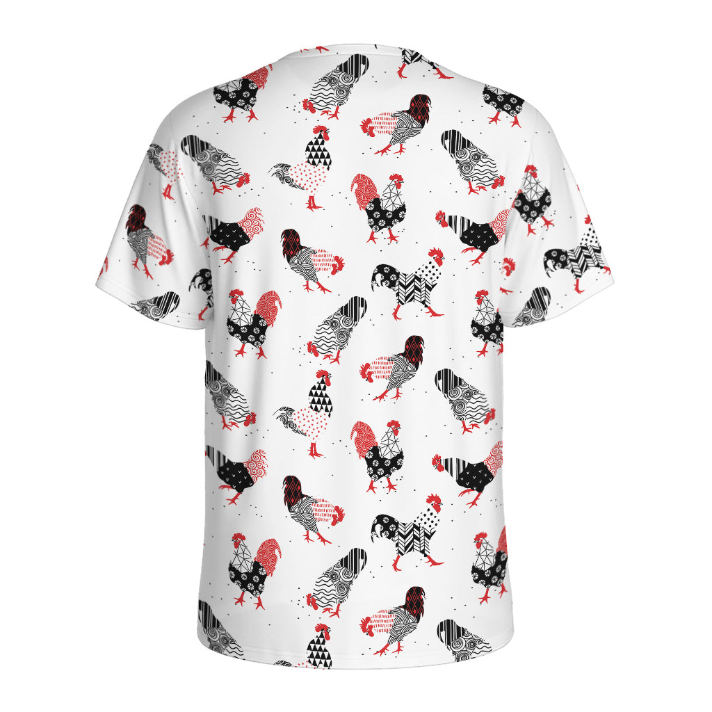 Exotic Chicken Pattern Print Men's Sports T-Shirt