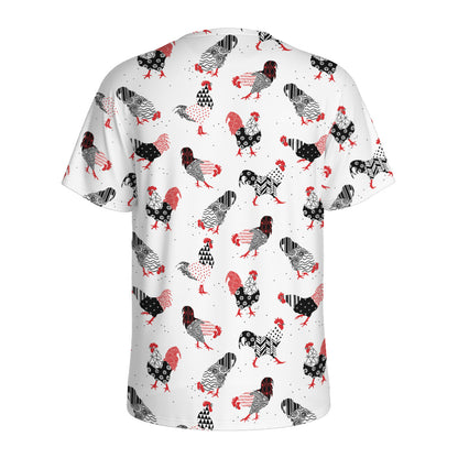 Exotic Chicken Pattern Print Men's Sports T-Shirt