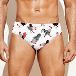 Exotic Chicken Pattern Print Men's Swim Briefs