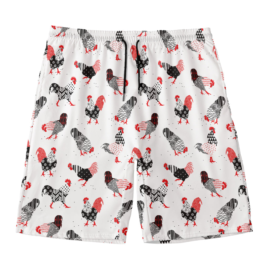 Exotic Chicken Pattern Print Men's Swim Trunks