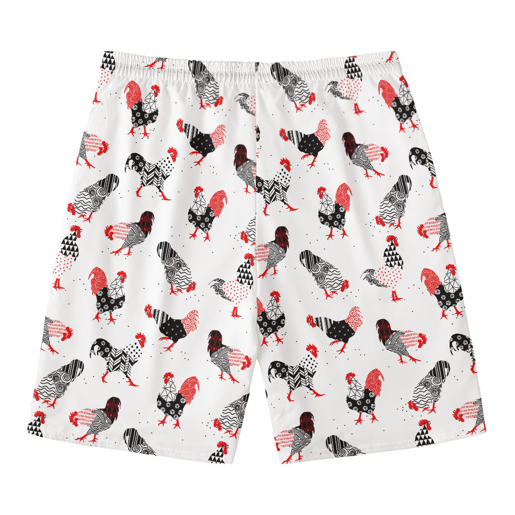 Exotic Chicken Pattern Print Men's Swim Trunks