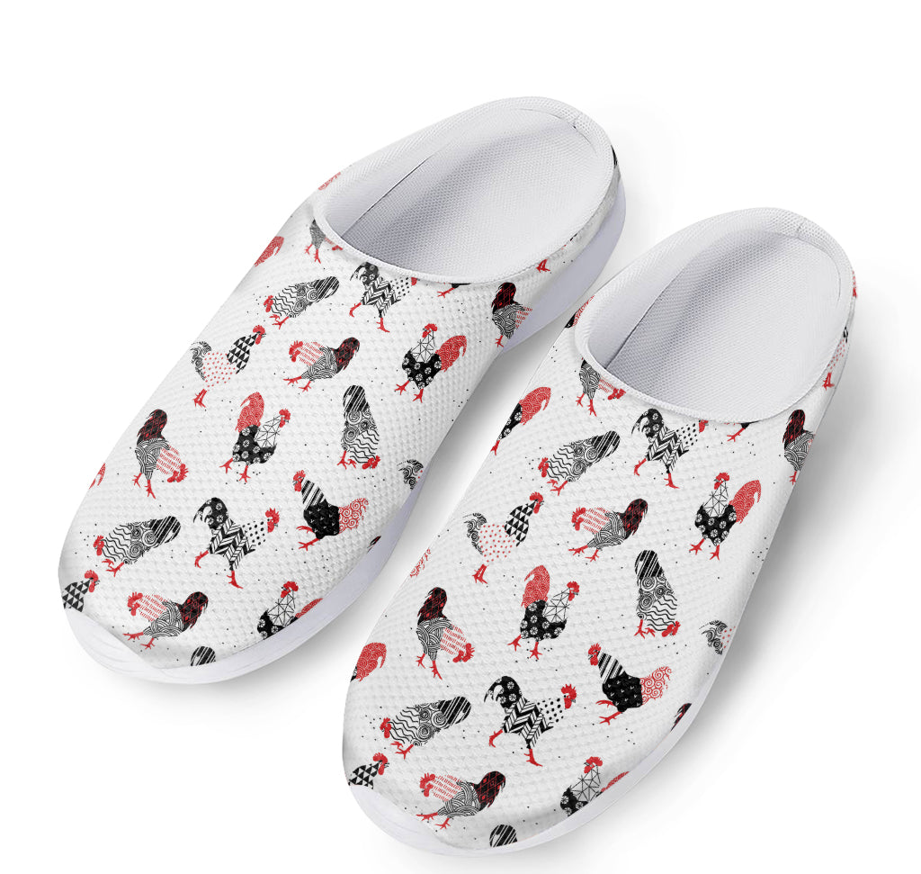 Exotic Chicken Pattern Print Mesh Casual Shoes