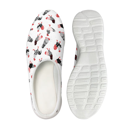 Exotic Chicken Pattern Print Mesh Casual Shoes