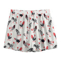Exotic Chicken Pattern Print Mesh Shorts
