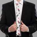 Exotic Chicken Pattern Print Necktie