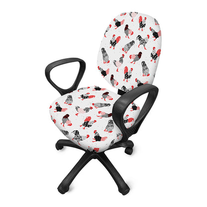Exotic Chicken Pattern Print Office Chair Cover