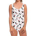 Exotic Chicken Pattern Print One Piece Swimsuit