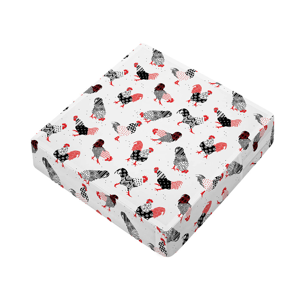 Exotic Chicken Pattern Print Outdoor Seat Cushion Cover