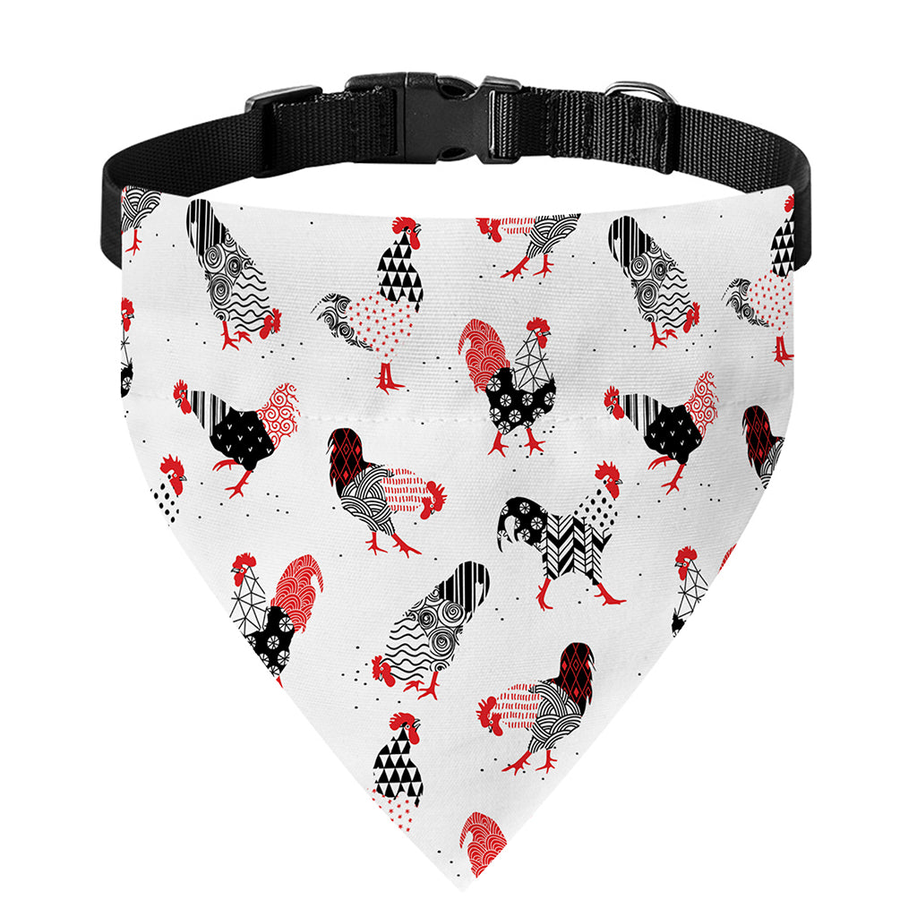Exotic Chicken Pattern Print Over The Collar Dog Bandana