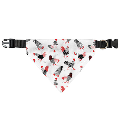 Exotic Chicken Pattern Print Over The Collar Dog Bandana