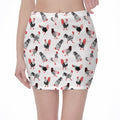 Exotic Chicken Pattern Print Pencil Mini Skirt