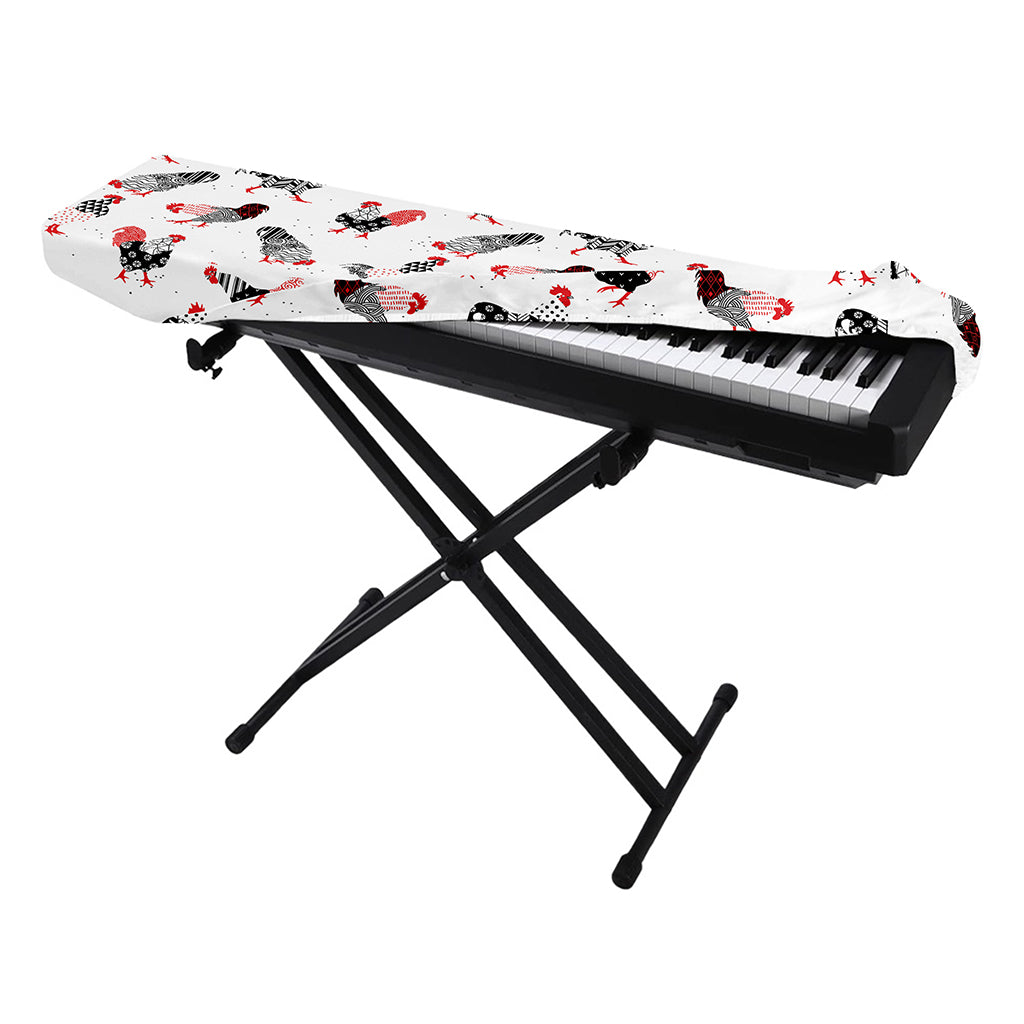 Exotic Chicken Pattern Print Piano Keyboard Cover