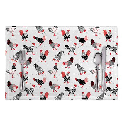 Exotic Chicken Pattern Print Placemat