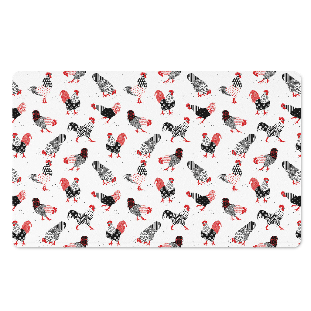 Exotic Chicken Pattern Print Polyester Doormat