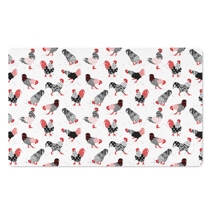Exotic Chicken Pattern Print Polyester Doormat