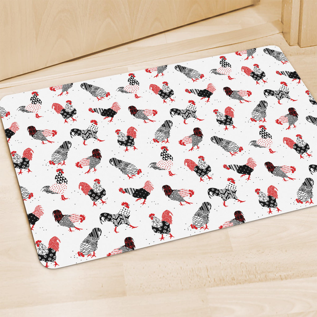 Exotic Chicken Pattern Print Polyester Doormat