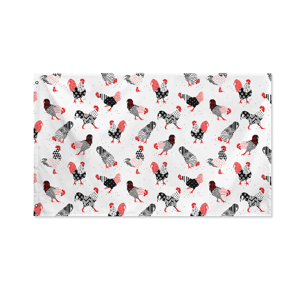 Exotic Chicken Pattern Print Polyester Flag