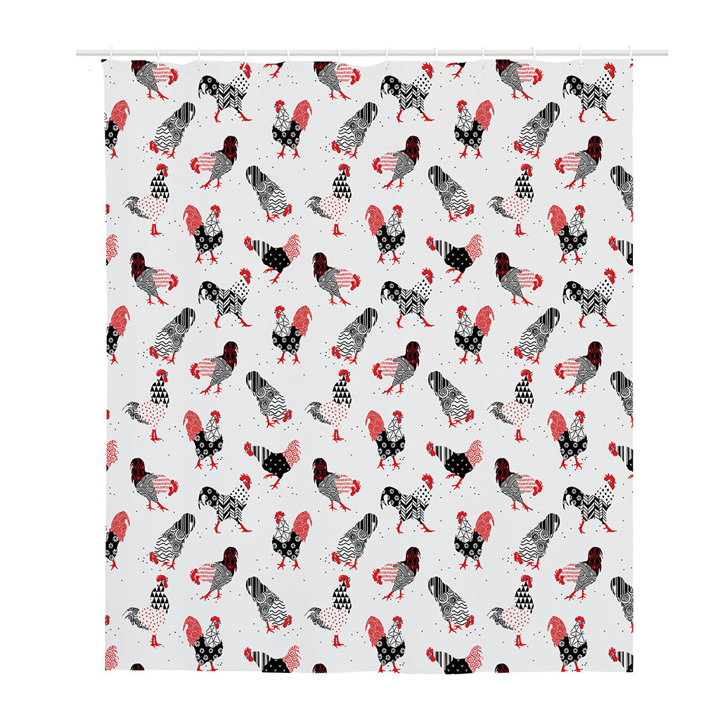 Exotic Chicken Pattern Print Polyester Shower Curtain