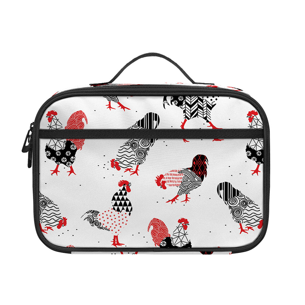 Exotic Chicken Pattern Print Portable Lunch Bag