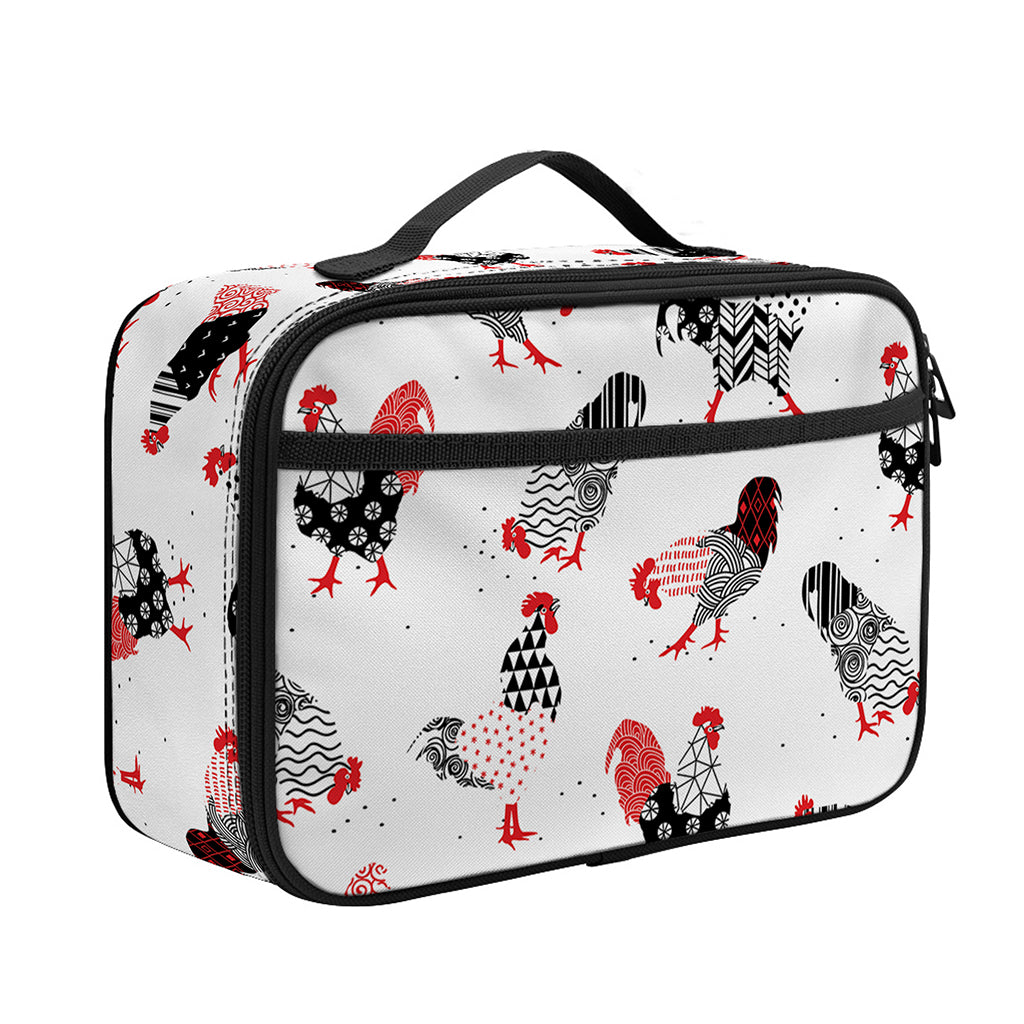 Exotic Chicken Pattern Print Portable Lunch Bag