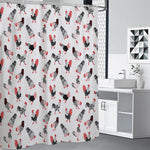 Exotic Chicken Pattern Print Premium Shower Curtain