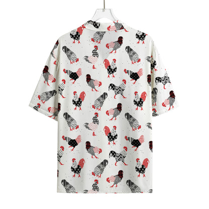 Exotic Chicken Pattern Print Rayon Hawaiian Shirt