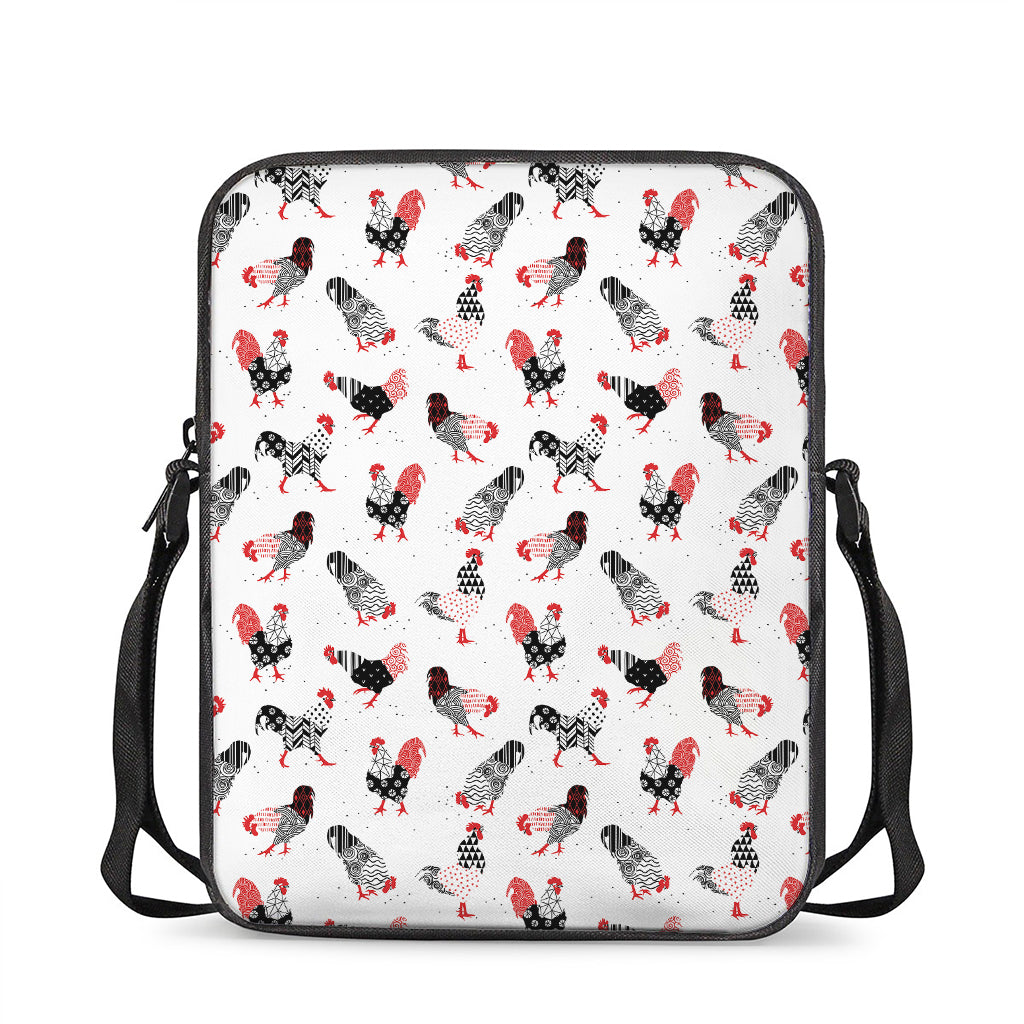 Exotic Chicken Pattern Print Rectangular Crossbody Bag