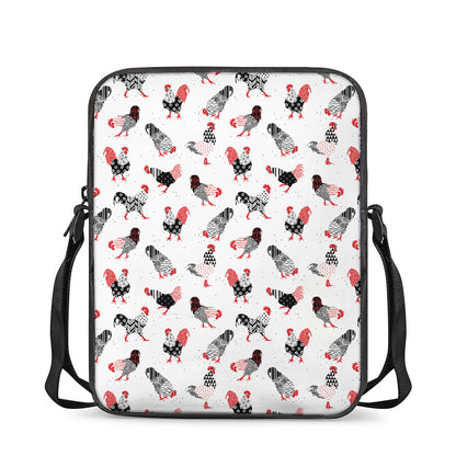 Exotic Chicken Pattern Print Rectangular Crossbody Bag