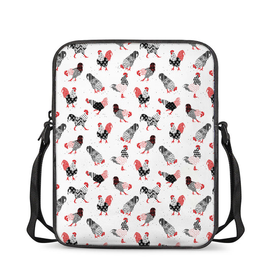 Exotic Chicken Pattern Print Rectangular Crossbody Bag