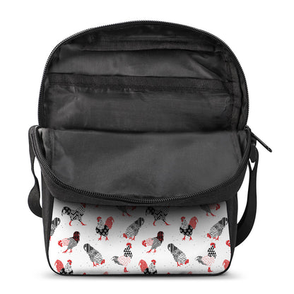 Exotic Chicken Pattern Print Rectangular Crossbody Bag