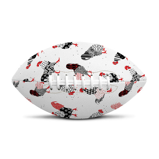 Exotic Chicken Pattern Print Rugby Ball