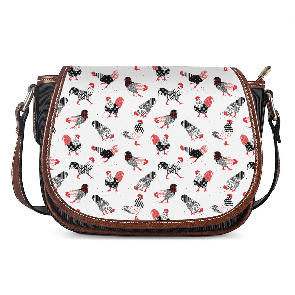 Exotic Chicken Pattern Print Saddle Bag