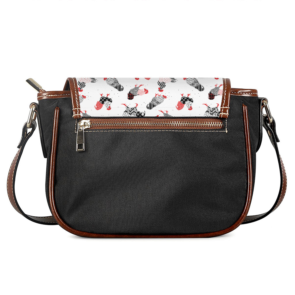 Exotic Chicken Pattern Print Saddle Bag