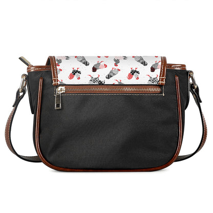 Exotic Chicken Pattern Print Saddle Bag