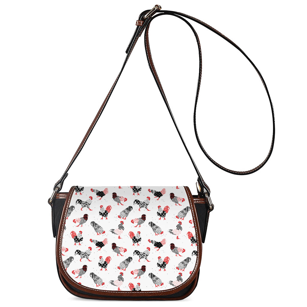 Exotic Chicken Pattern Print Saddle Bag