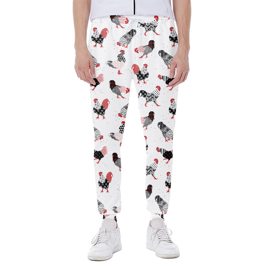 Exotic Chicken Pattern Print Scuba Joggers