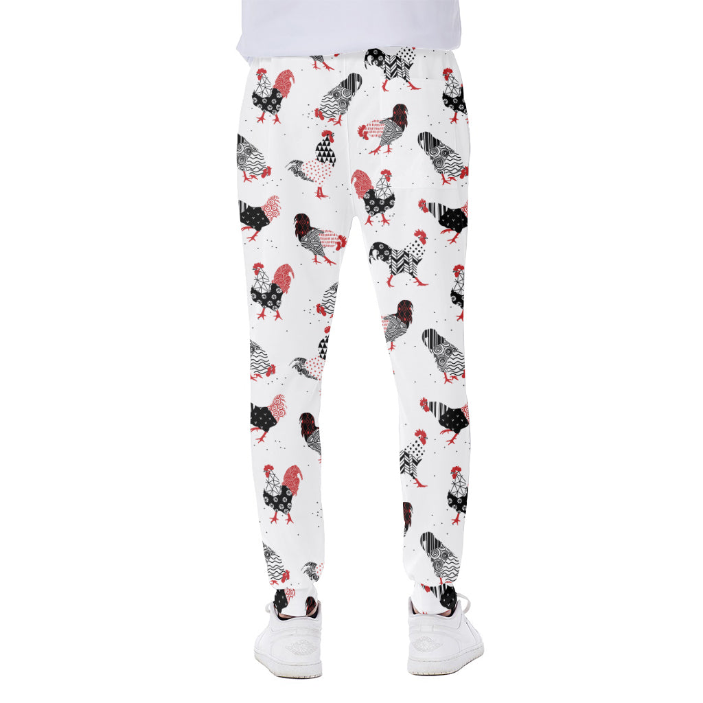 Exotic Chicken Pattern Print Scuba Joggers
